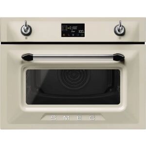 Smeg SO4902M1P Built-In 45Cm Cream Compact Combi Microwave Oven - Cream