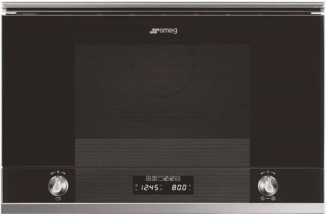 Smeg MP122N1 Black Linea Built In Microwave & Grill - Black