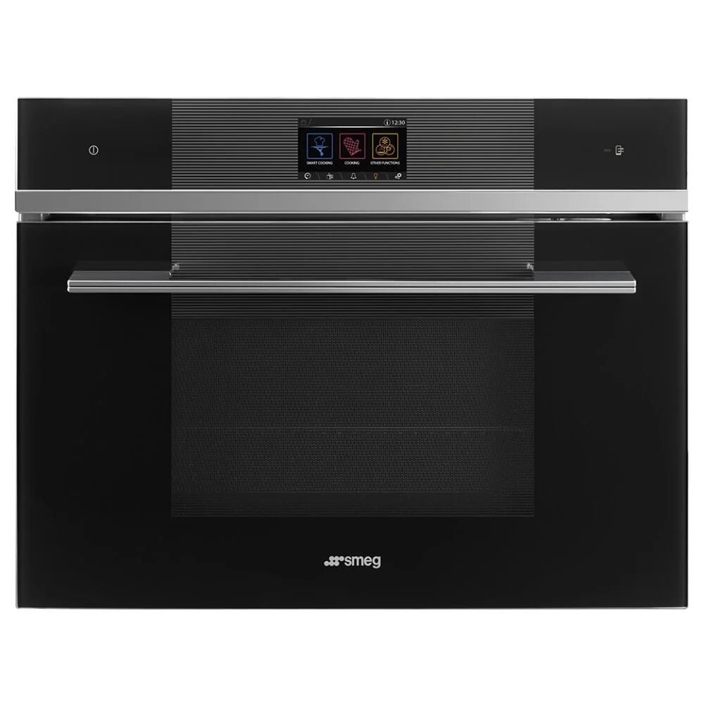 Smeg SF4104WMCN Black Linea Compact Combi Microwave - Black