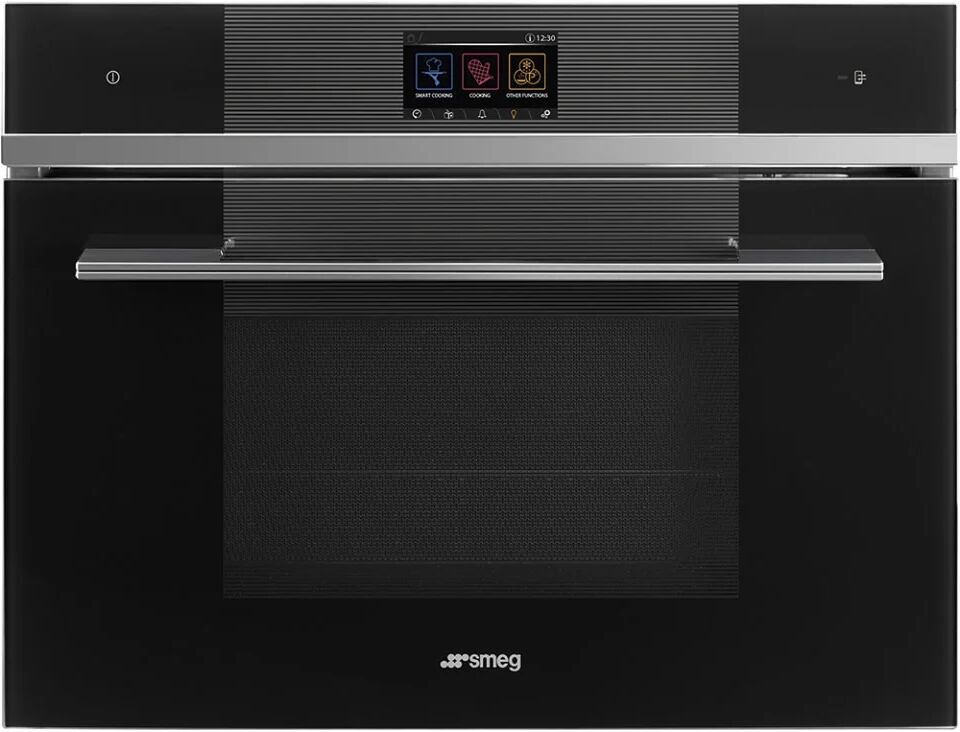 Smeg SF4104WMCN Black Linea Compact Combi Microwave - Black