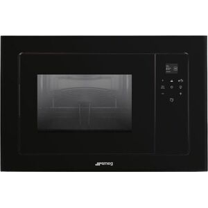 Smeg FMI120N2 Black Linea Built-in Microwave With Grill - Black