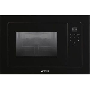 Smeg FMI120N2 Black Linea Built-in Microwave With Grill - Black