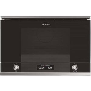 Smeg MP122N1 Black Linea Built In Microwave & Grill - Black