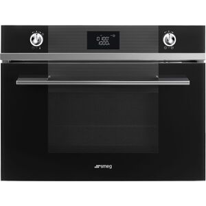 Smeg SF4102MN Black 45cm Linea Compact Microwave Oven - Black