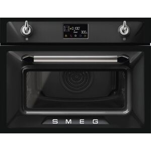 Smeg SO4902M1N 45Cm Black Victoria Built In Combi Microwave - Black