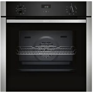 NEFF B1ACE4HN0B 60cm Stainless Steel Built In Electric Single Oven - Black & Silver