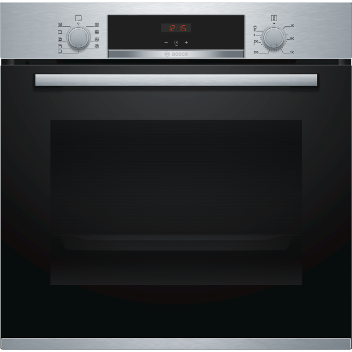Bosch HBS534BS0B 60cm Stainless Steel Built-in Electric Single Oven - Black / Stainless