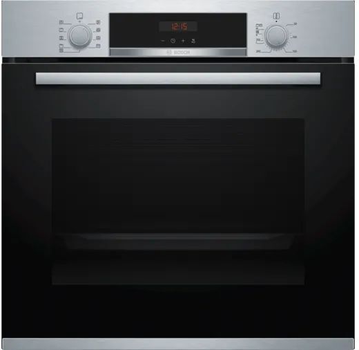 Bosch HBS573BS0B 60cm Stainless Steel Single Built In Pyrolytic Electric Oven - Black / Stainless