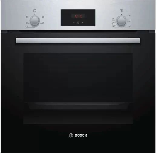 Bosch HHF113BR0B 60cm Stainless Steel Built-In Electric Single Oven - Black / Stainless