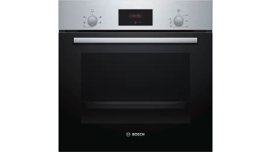 Bosch HHF113BR0B 60cm Stainless Steel Built-In Electric Single Oven - Black / Stainless