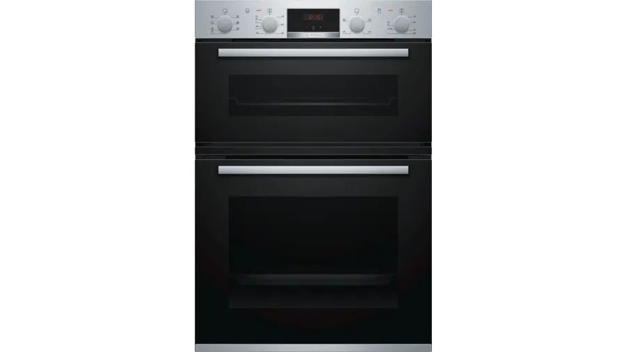 Bosch MBS533BS0B 60cm Stainless Steel Built-in Double Oven - Black / Stainless