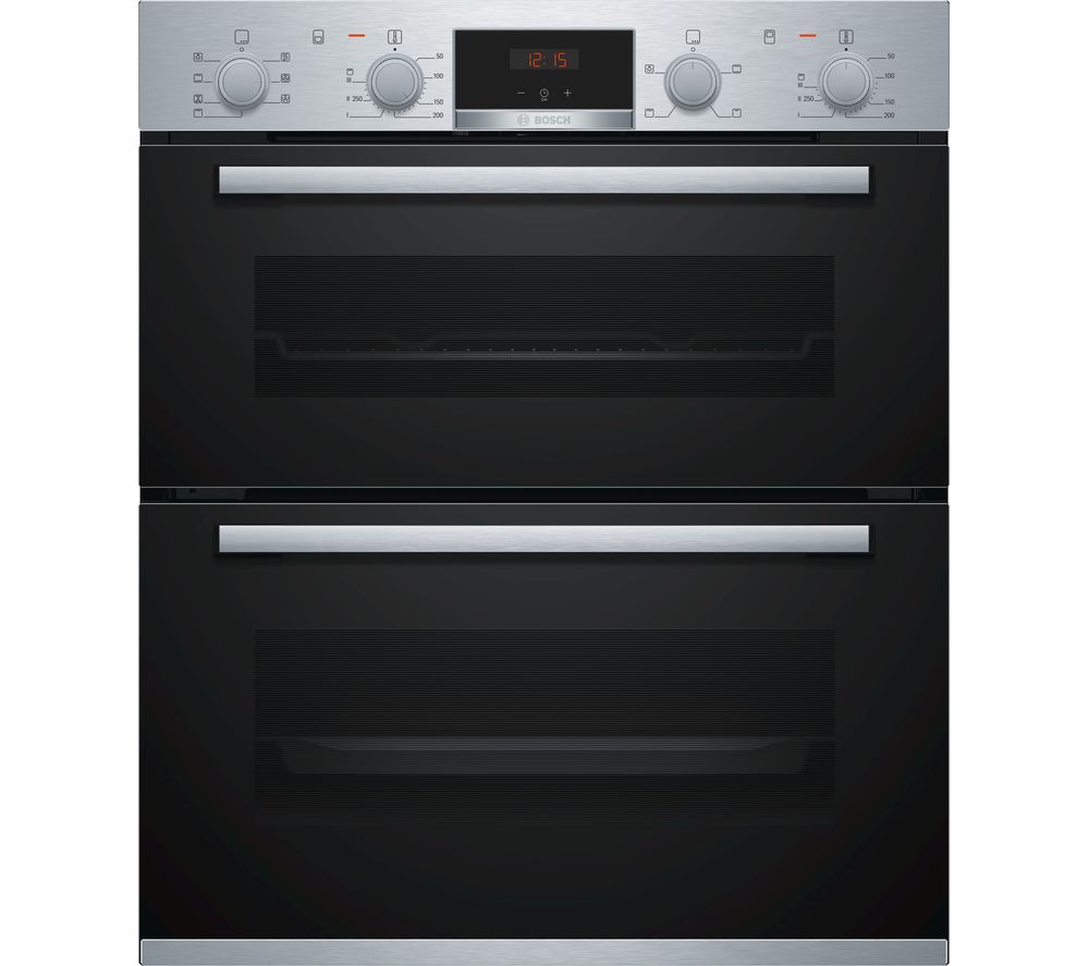 Bosch NBS533BS0B Brushed Steel Built Under Double Oven - Black / Stainless