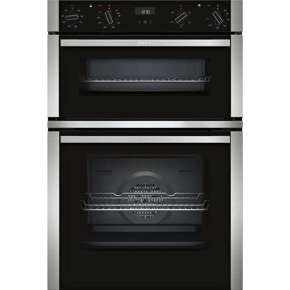 NEFF U1ACE2HN0B 60cm Stainless Steel Electric Double Oven - Black / Stainless