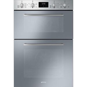 Smeg DOSF400S 60cm Stainless Steel and Silver Glass `Cucina` Multifunction Double Oven - Silver Glass