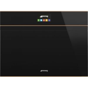 Smeg SF4604PVCNR1 Black Glass With Copper Trim Dolce Stil Novo Compact Steam Oven - Black