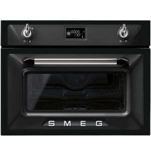 Smeg SF4920VCN 45cm Black Compact Combination Steam Oven - Black