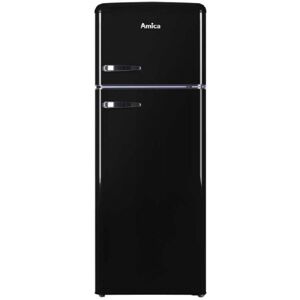 Amica FD2213B 80/20 Retro Fridge Freezer Black - Black