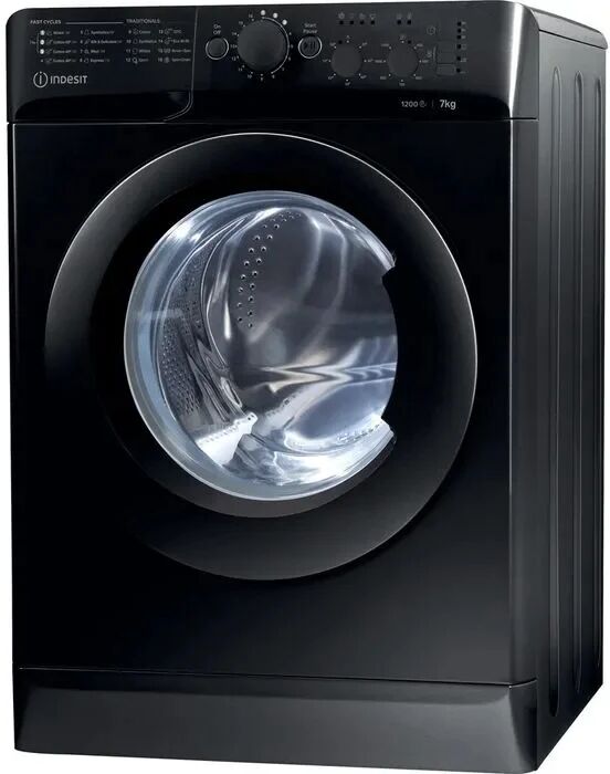 Indesit MTWC71252K Black 7kg 1200rpm Freestanding Washing Machine - Black