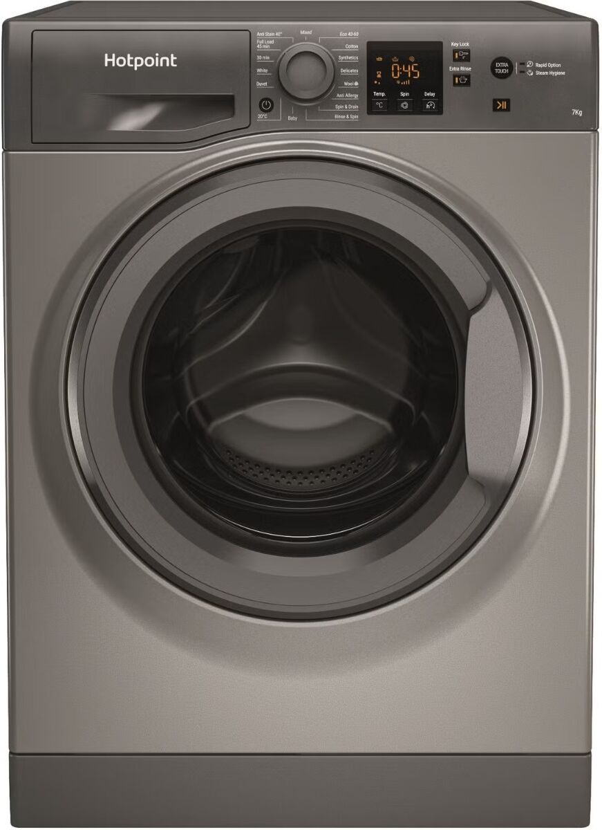 Hotpoint NSWM743UGGUKN Graphite 7kg 1400rpm Freestanding Washing Machine - Graphite