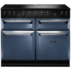AGA Masterchef Deluxe MDX110EIDAR 110cm Wide Dartmouth Blue Induction Freestanding Range Cooker - Chrome Trim AGA Masterchef Deluxe MDX110EIDAR 110cm Wide Dartmouth Blue Induction Freestanding Range Cooker - Chrome Trim