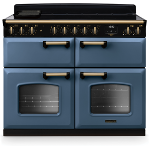 Rangemaster Classic Deluxe CLDLB110EIPSTB/AB1 110cm Wide Stone Blue Induction Freestanding Range Cooker - Antique Brass Trim Rangemaster Classic Deluxe CLDLB110EIPSTB/AB1 110cm Wide Stone Blue Induction Freestanding Range Cooker - Antique Brass Trim