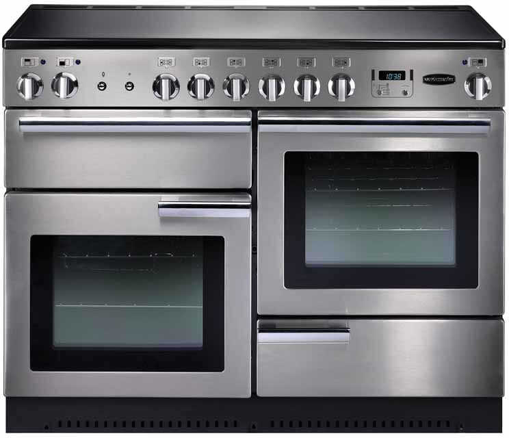 Rangemaster Professional Plus PROP110ECSS 110cm Wide Stainless Steel Ceramic Freestanding Range Cooker - Chrome Trim