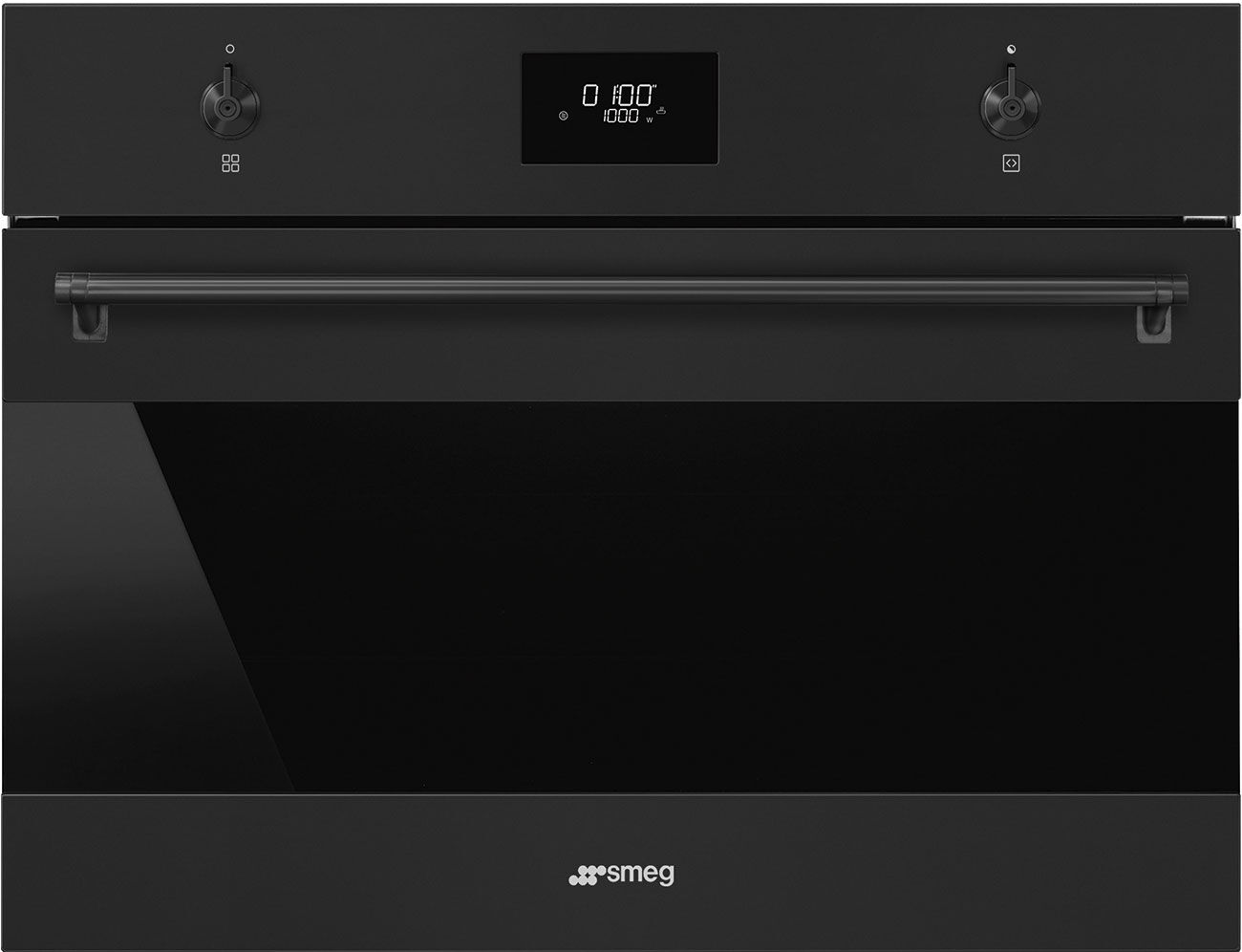 Smeg Classic SO4301M0N 45cm High Matt Black Built-In Microwave Oven & Grill
