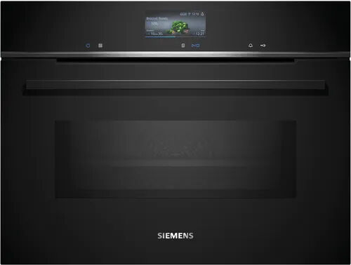Siemens iQ700 CM776G1B1B Black Built-In Pyrolytic Compact Combination Microwave Oven