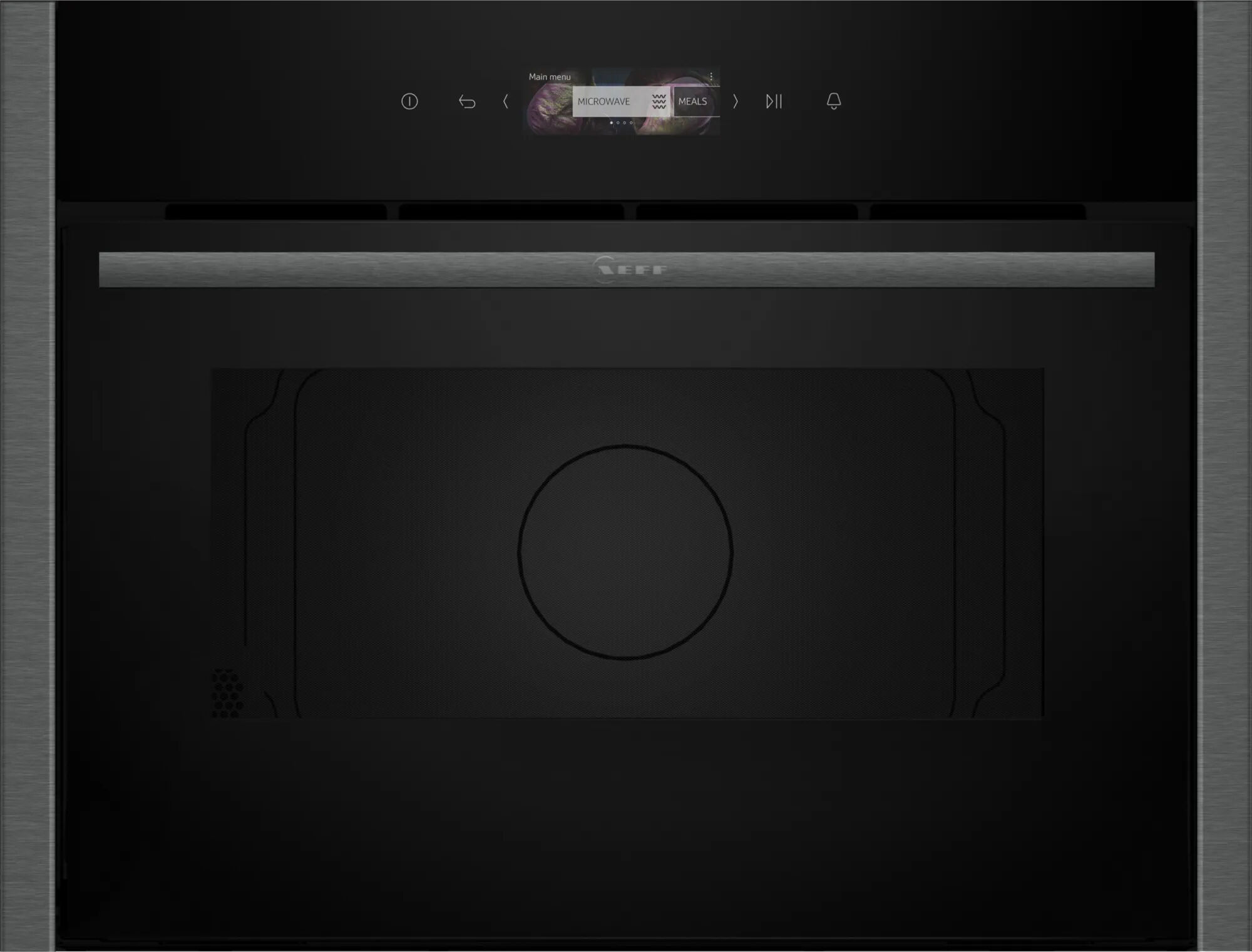 Neff N70 C24GR3XG1B Black/Graphite Grey Built-In Compact Microwave Oven & Grill