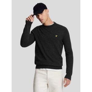 Lyle and Scott Mens Jet Black Marl Lambswool Blend Crew Neck Jumper - Male - Black - Medium Lyle and Scott Mens Jet Black Marl Lambswool Blend Crew Neck Jumper - Male - Black - Medium