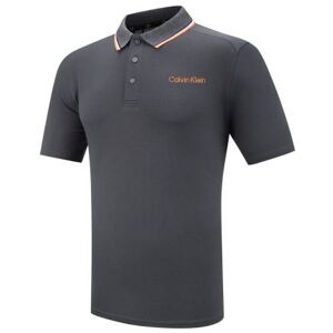 Calvin Klein Mens Charcoal Tipped Collar Golf Polo Shirt - Male - Grey - XX-Large Calvin Klein Mens Charcoal Tipped Collar Golf Polo Shirt - Male - Grey - XX-Large