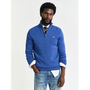 GANT Mens Rich Blue Casual Cotton Half Zip Sweatshirt - Male - Blue - XX-Large GANT Mens Rich Blue Casual Cotton Half Zip Sweatshirt - Male - Blue - XX-Large
