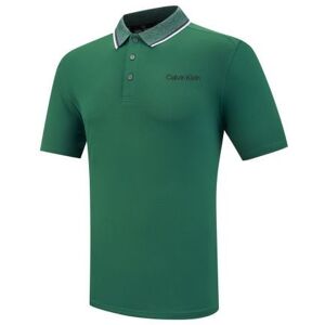 Calvin Klein Mens Forest Green Tipped Collar Golf Polo Shirt - Male - Green - XX-Large Calvin Klein Mens Forest Green Tipped Collar Golf Polo Shirt - Male - Green - XX-Large