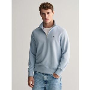 GANT Mens Dove Blue Shield Half Zip Sweatshirt - Male - Blue - XX-Large GANT Mens Dove Blue Shield Half Zip Sweatshirt - Male - Blue - XX-Large