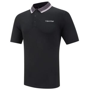 Calvin Klein Mens Black Tipped Collar Golf Polo Shirt - Male - Black - X-Large Calvin Klein Mens Black Tipped Collar Golf Polo Shirt - Male - Black - X-Large