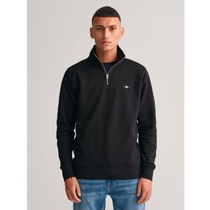 GANT Mens Black Shield Half Zip Sweatshirt - Male - Black - XX-Large GANT Mens Black Shield Half Zip Sweatshirt - Male - Black - XX-Large