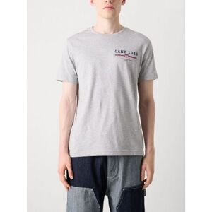 GANT Mens Grey Melange Regular Fit Graphic T-Shirt - Male - Grey - XX-Large GANT Mens Grey Melange Regular Fit Graphic T-Shirt - Male - Grey - XX-Large