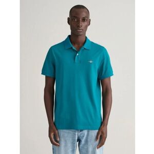 GANT Mens Ocean Turquoise Shield Logo Pique Polo Shirt - Male - Blue - XXXX-Large GANT Mens Ocean Turquoise Shield Logo Pique Polo Shirt - Male - Blue - XXXX-Large