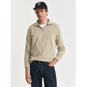 GANT Mens Silky Beige Shield Half Zip Sweatshirt - Male - Beige - XXX-Large GANT Mens Silky Beige Shield Half Zip Sweatshirt - Male - Beige - XXX-Large