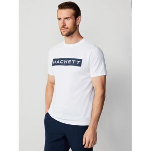 Hackett Mens White Navy Essential Box T-Shirt - White Hackett Mens White Navy Essential Box T-Shirt - White