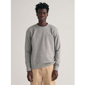 GANT Mens Grey Melange Shield Crew Neck Sweatshirt - Male - Grey - XX-Large GANT Mens Grey Melange Shield Crew Neck Sweatshirt - Male - Grey - XX-Large