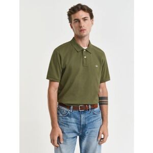 GANT Mens Moss Green Regular Fit Shield Logo Polo Shirt - Male - Green - XX-Large GANT Mens Moss Green Regular Fit Shield Logo Polo Shirt - Male - Green - XX-Large