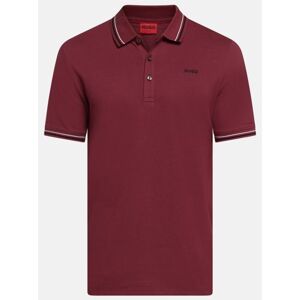 HUGO Mens Dark Red Dinoso Polo Shirt - Male - Red - Small HUGO Mens Dark Red Dinoso Polo Shirt - Male - Red - Small