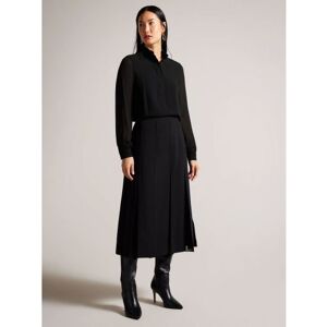 Ted Baker Womens Black Half Placket Stand Collar Blouse - Black Ted Baker Womens Black Half Placket Stand Collar Blouse - Black