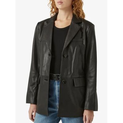 Belstaff Womens Black Foil Blazer - Female - Black - UK 28 Belstaff Womens Black Foil Blazer - Female - Black - UK 28