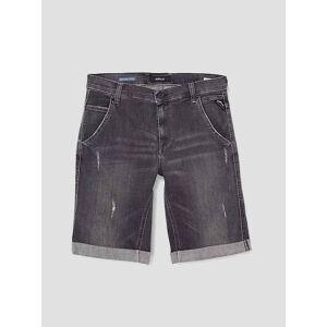 Replay Kids Black Denim Shorts - Male - Black - 10Y Replay Kids Black Denim Shorts - Male - Black - 10Y