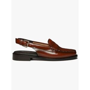 G.H.BASS Womens Cognac Leather WEEJUN Penny Sling Loafer - Red G.H.BASS Womens Cognac Leather WEEJUN Penny Sling Loafer - Red