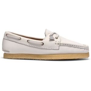 Clarks Originals Womens White Grain Godney Boat Shoe - Female - White - UK 6 Clarks Originals Womens White Grain Godney Boat Shoe - Female - White - UK 6