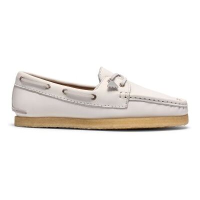 Clarks Originals Womens White Grain Godney Boat Shoe - Female - White - UK 4 Clarks Originals Womens White Grain Godney Boat Shoe - Female - White - UK 4