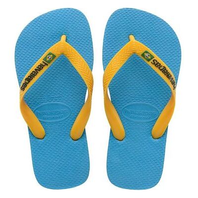 Havaianas Kids Turquoise Logo Flip Flop - Unisex - Blue - BR 23 24 Havaianas Kids Turquoise Logo Flip Flop - Unisex - Blue - BR 23 24